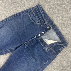 *CROPPED 1970s Levis 501 Selvedge Small e Single Stitch 6 Stamp Black Bar ~30x24